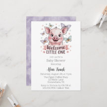 Välkommen Little One - Cute Piglet Baby Shower