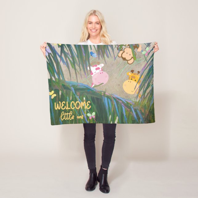 Välkommen Little One Jungle Theme Nursery Fleecefilt (På plats)