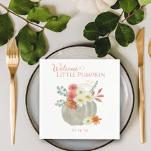 Välkommen Little Pumpkin Watercolor Baby Shower