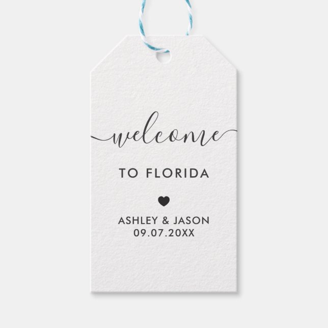 Välkommen Märkre, Bröllop Welcome Bag Gift Märkres Presentetikett (Framsidan)