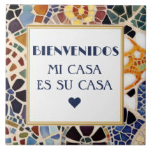 Välkommen mitt hus är ditt hus Falsk mosaik Gaudi