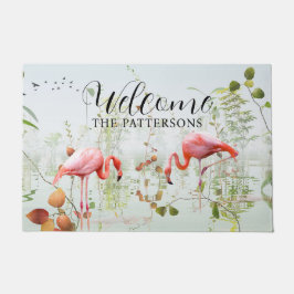 Välkommen Modern Tropical Flamingo Family Namn