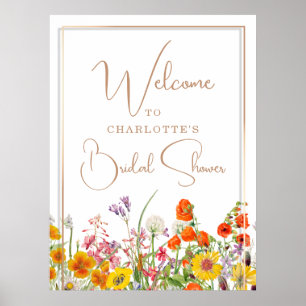 Välkommen Möhippa Colorful Wildblomma Land Poster
