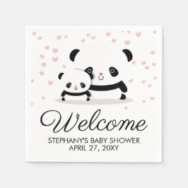 Välkommen Napkins till Cute Panda Baby Shower Pappersservett