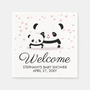 Välkommen Napkins till Cute Panda Baby Shower Pappersservett