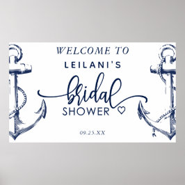 Välkommen Nautical Möhippa Anchor White Poster