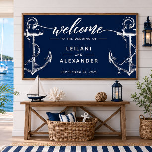 Välkommen nautisk vigselankare flotta poster