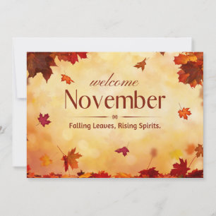 Välkommen November höst Julkort