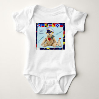 Välkommen Ny Bebis Sjöman Björn Kroppsoverall T Shirt