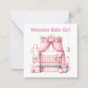 Välkommen Ny Född Babyflicka Kort