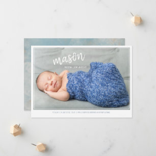 Välkommen Nyfödd bebis Boy Birth Meddelande