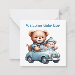 Välkommen Nyfödd bebis Boy Card Anteckningskort