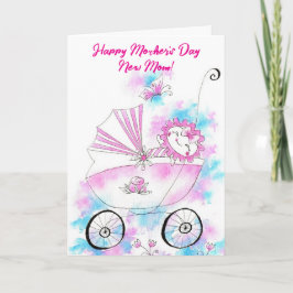 VÄLKOMMEN NYTT MOM MORS DAG-KORT TACK KORT