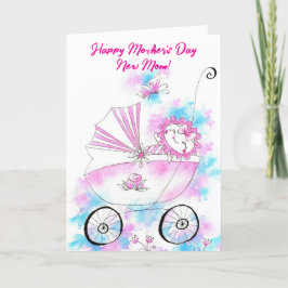 VÄLKOMMEN NYTT MOM MORS DAG-KORT TACK KORT