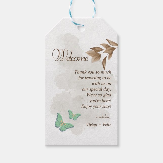 Välkommen och tack till alla i en minimal gåva presentetikett (Framsidan)