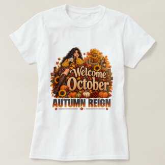Välkommen Oktober Mysig Höst Tröja, Söt Anime Höst T Shirt