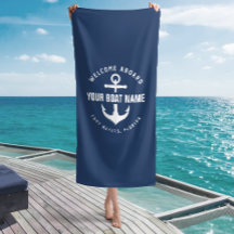 Välkommen ombord båt marinblå nautisk ankar