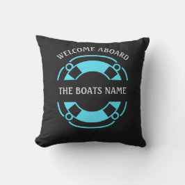 Välkommen ombord med Personlig Boats Namn Black Kudde