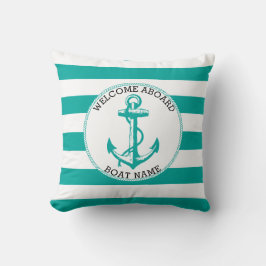 Välkommen ombord - ⚓ Nautisk ankare - Teal Kudde