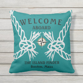 Välkommen ombord på båtarna Namn Teal and White Kudde