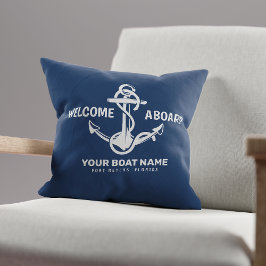 Välkommen ombord på det nautiska marinblå fartyget kudde