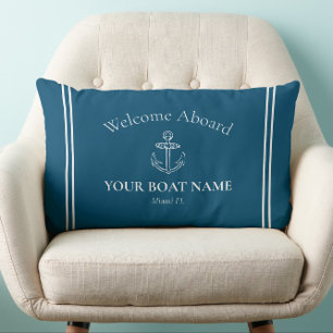 Välkommen ombord på sjön Namn Ocean Blue Nautical Lumbarkudde