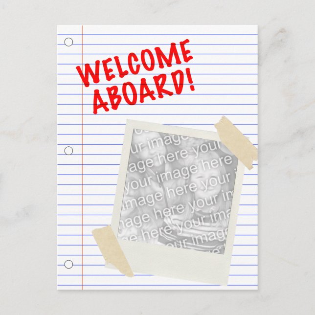 välkommen ombord vykort (Framsida)