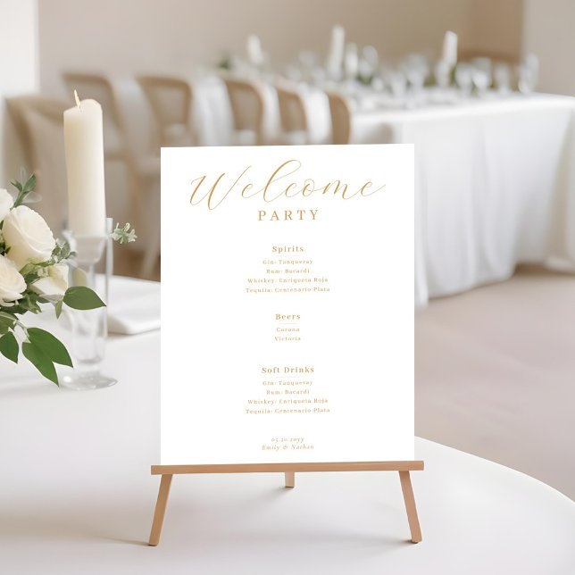 Välkommen Party Drink-meny Poster (Welcome Party Drink Menu Poster)