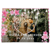 Välkommen Party Rosa Blommigt Golden Ram bröllop