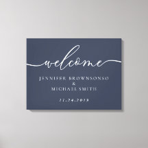Välkommen Party Simple Bröllop Modern Navy