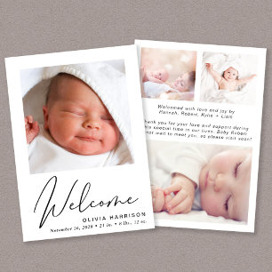 Välkommen Photo Collage Baby Birth Meddelande