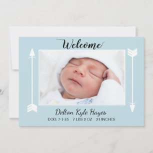 Välkommen Photo Newborn Pojke Meddelande