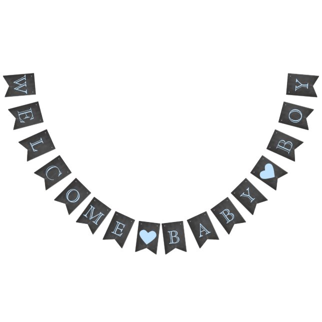 Välkommen Pojke-kalkboard-utsikt Vimplar (Alla)