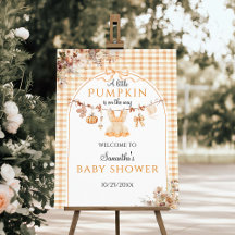 Välkommen Pumpkin Girl Modern Fall Baby Shower