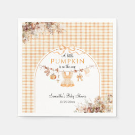 Välkommen Pumpkin Girl Modern Fall Baby Shower Pappersservett