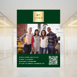Välkommen QR-kod för logotyp av Emerald grönt Busi Poster