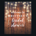 Välkommen Rustika Ljus i Trädgård Bröllopsfest Poster<br><div class="desc">Den körsbärsträfon och strängljusen på denna design är så rika och vackra; det är perfekt för en rustik bröllopsfest.</div>