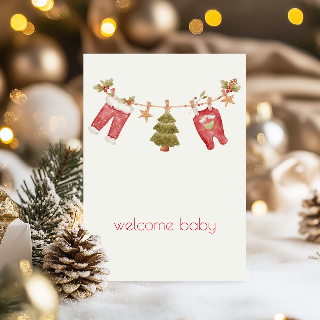 Välkommen Santa Baby Grattis Card Kort (Skapare uppladdad)