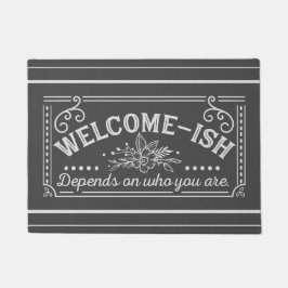 välkommen sarkastisk dörrmatta av kritskiva matta
