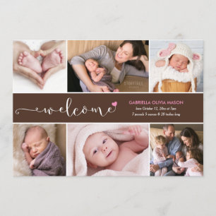 Välkommen sex fotokollage Birth-meddelande Meddelande