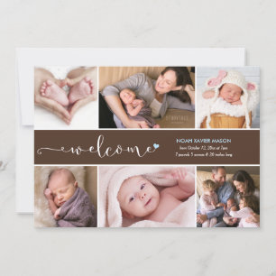 Välkommen sex fotokollage Birth-meddelande Meddelande