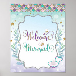 Välkommen Sjöjungfru Dekorationen Baby Shower på f Poster