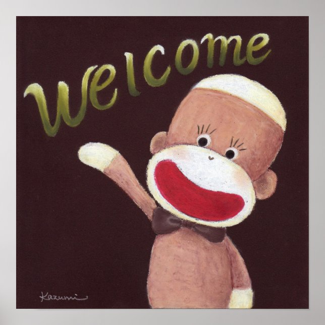 Välkommen Sock Monkey Affisch (Framsidan)