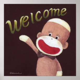 Välkommen Sock monkey Poster