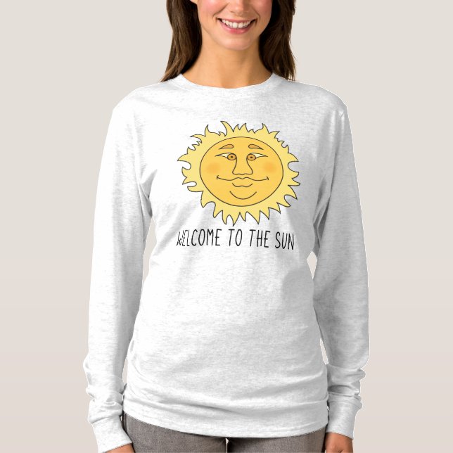 Välkommen Sol Kvinnors Basic Långärmad T-Shirt (Framsida)
