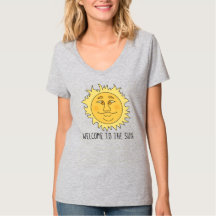 Välkommen Sol Kvinnors Basic V-ringad T-Shirt