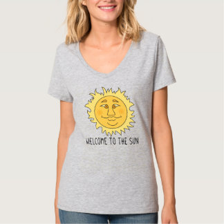 Välkommen Sol Kvinnors Basic V-ringad T-Shirt
