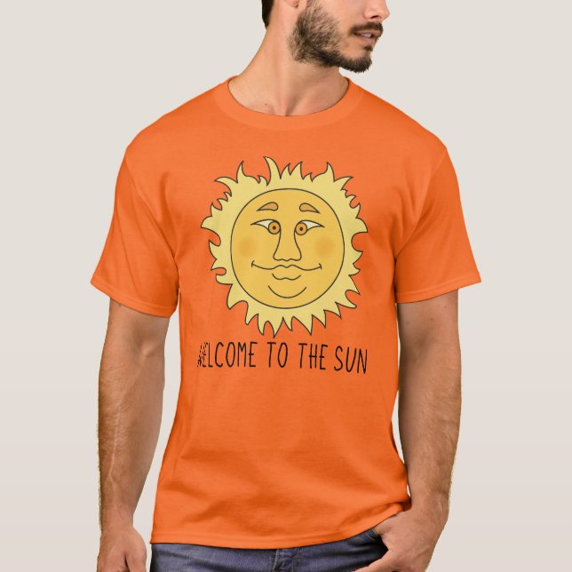 Välkommen Sol Mäns Grundläggande T-Shirt (Framsida)