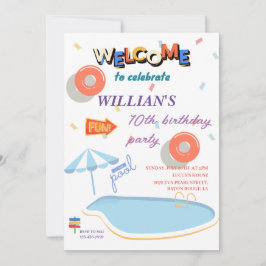 Välkommen Sommarfödelsedag Bassäng Party Inbjudningar