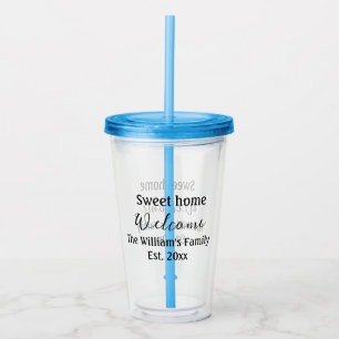 Välkommen söta hem lägga till familjenamn år Est. Take Away Mugg